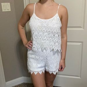 Medium White Lace Romper
